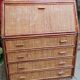 Rattan and wicker secretary chest of drawers
