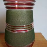 Pair of green and red granite glass vases typical of the 1950s