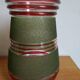 Pair of green and red granite glass vases typical of the 1950s