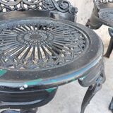 Series of 3 antique garden chairs