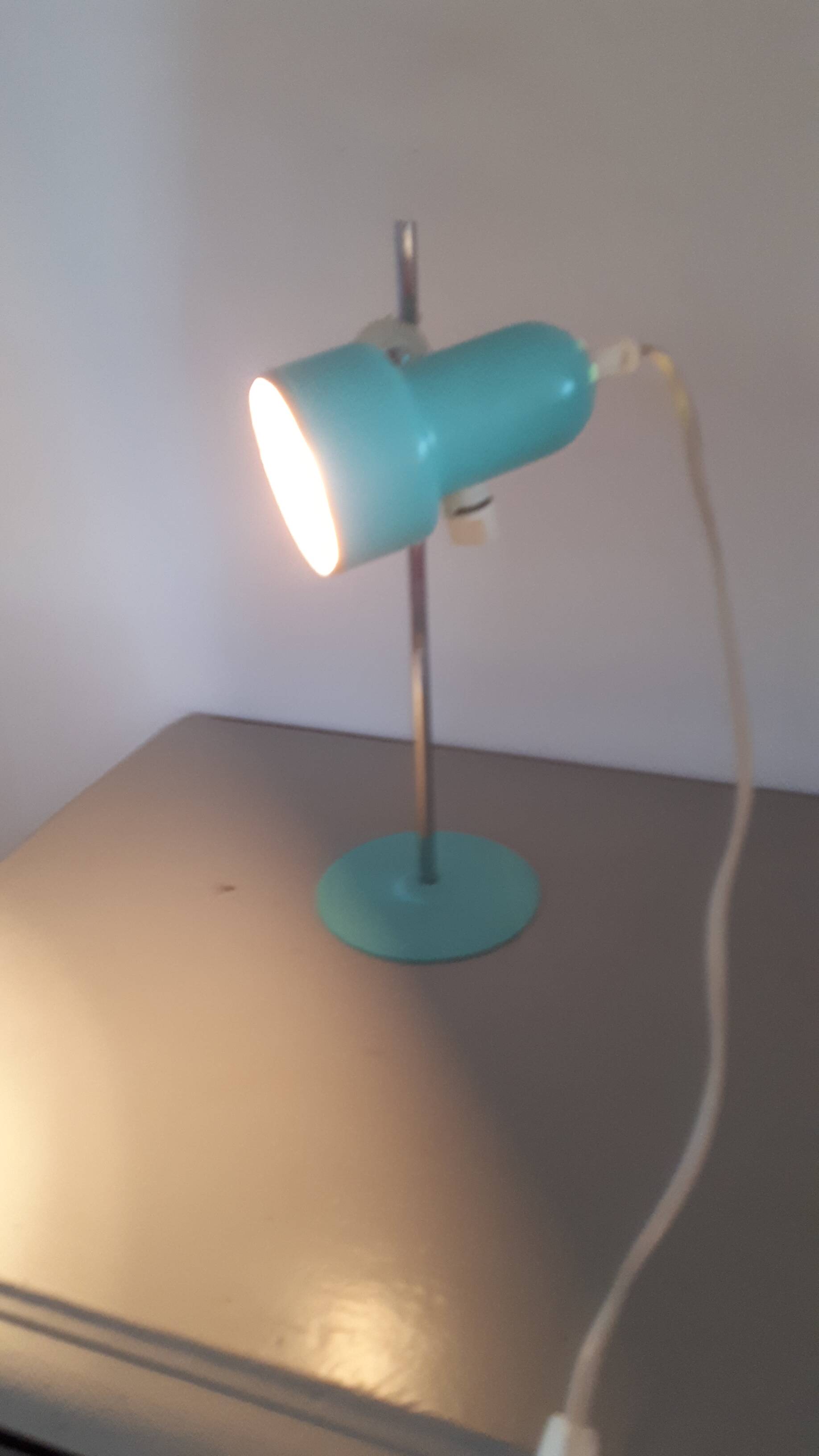 Turquoise blue articulated lamp