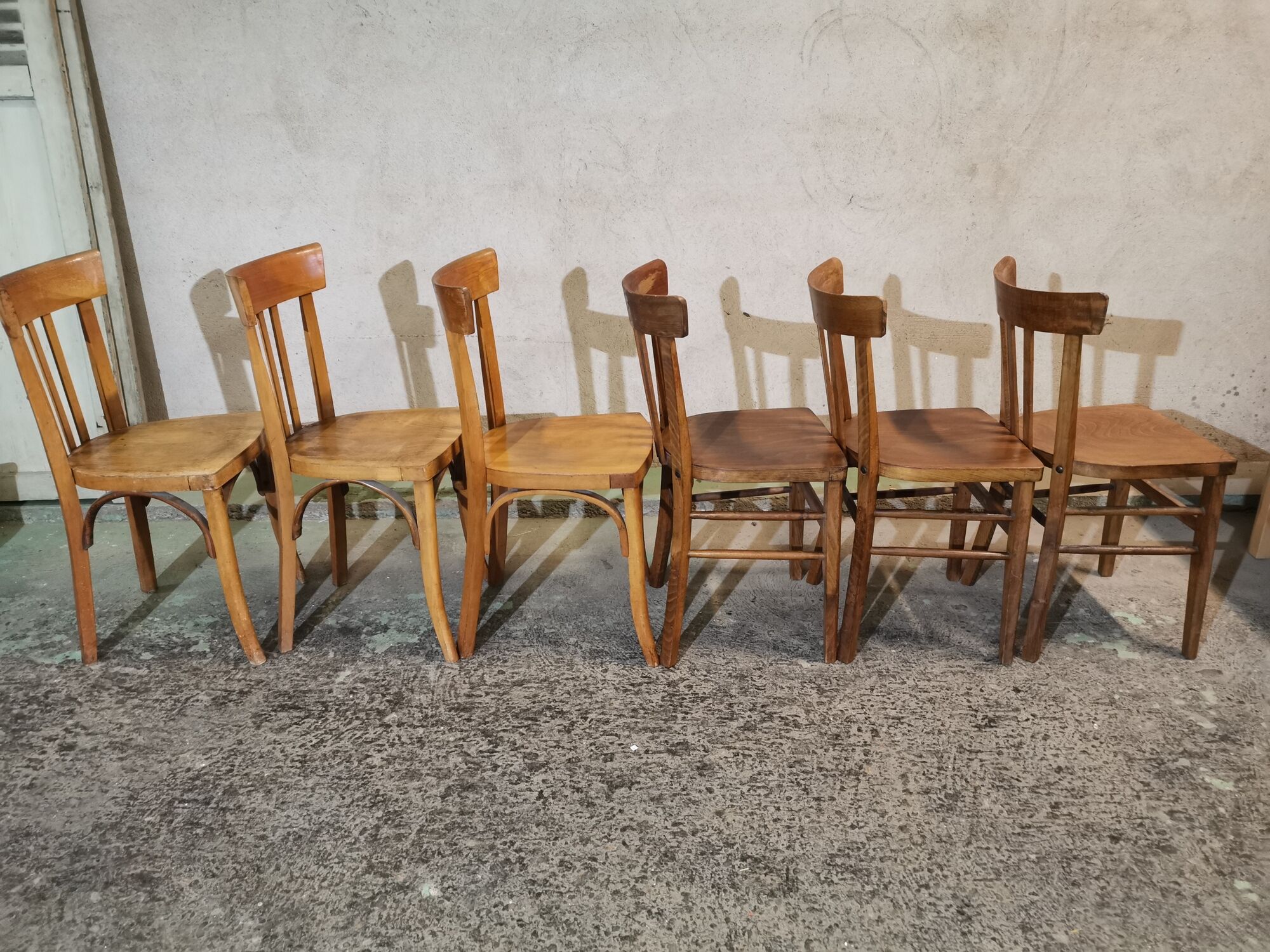 Bistro chair year 50 60 lot of six mismatched chairs