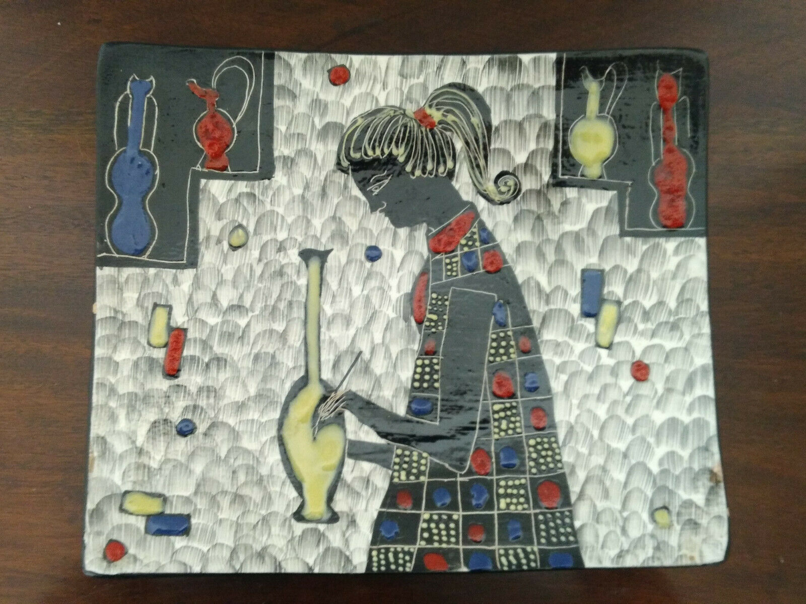 Ceramic dish Deruta signed Pimpinelli Menotto