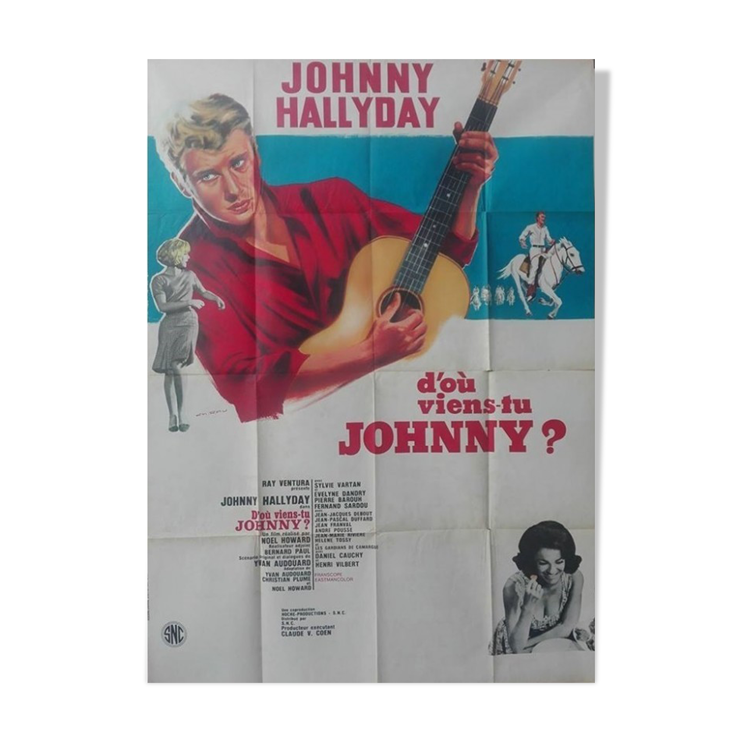 Original poster 1963 from where you come johnny model a 120x160 cm hallyday sylvie vartan