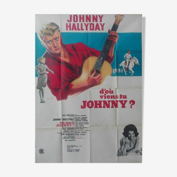 Affiche originale 1963 d'ou viens tu johnny modèle a 120x160 cm hallyday sylvie vartan
