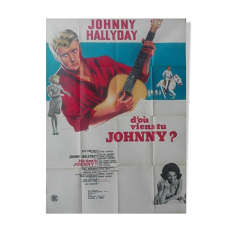Affiche originale 1963 d'ou viens tu johnny modèle a 120x160 cm hallyday sylvie vartan