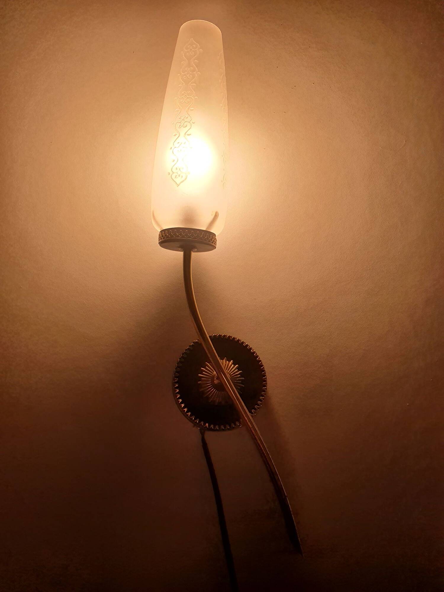 Art Deco black and gold wall light