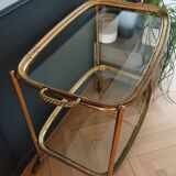 Brass dessert and glass 2 trays