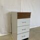Vintage white and brown formica dresser with 4 deep drawers