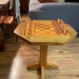 Table d'échecs artisanale en bois