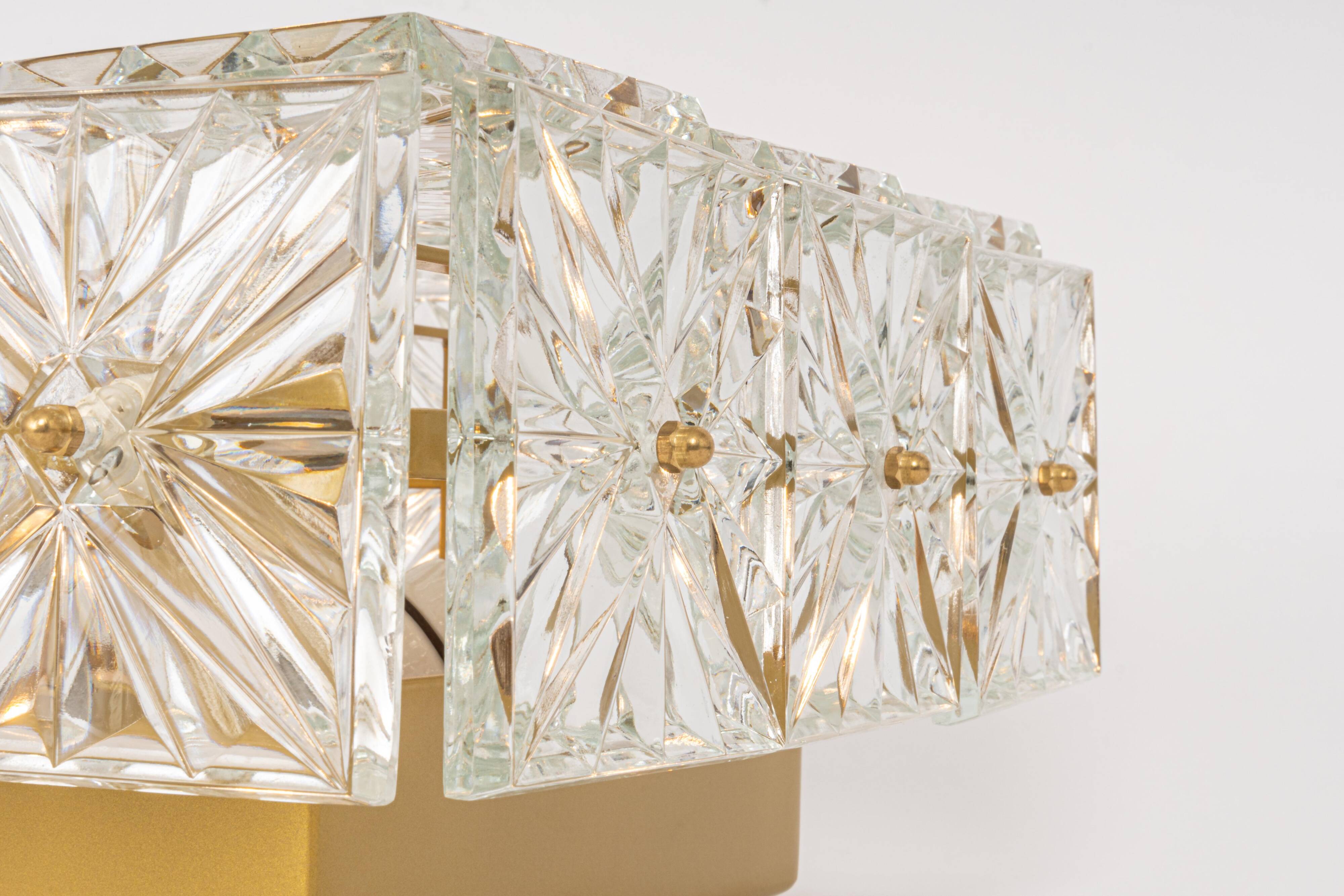 Large ceiling light in faceted crystal by Kinkeldey, Germany.