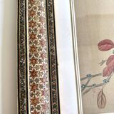 Ornithological painting, marquetry frame
