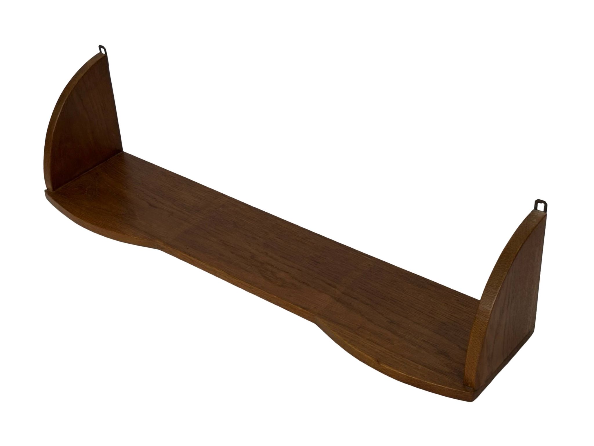 Vintage wooden wall shelve rack bookshelf in oak wood minimalist
