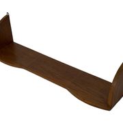 Vintage wooden wall shelve rack bookshelf in oak wood minimalist