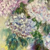 Bouquet of hydrangeas, oil on canvas