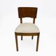 Six chaises de salle à manger Art déco en noyer italien, années 1930