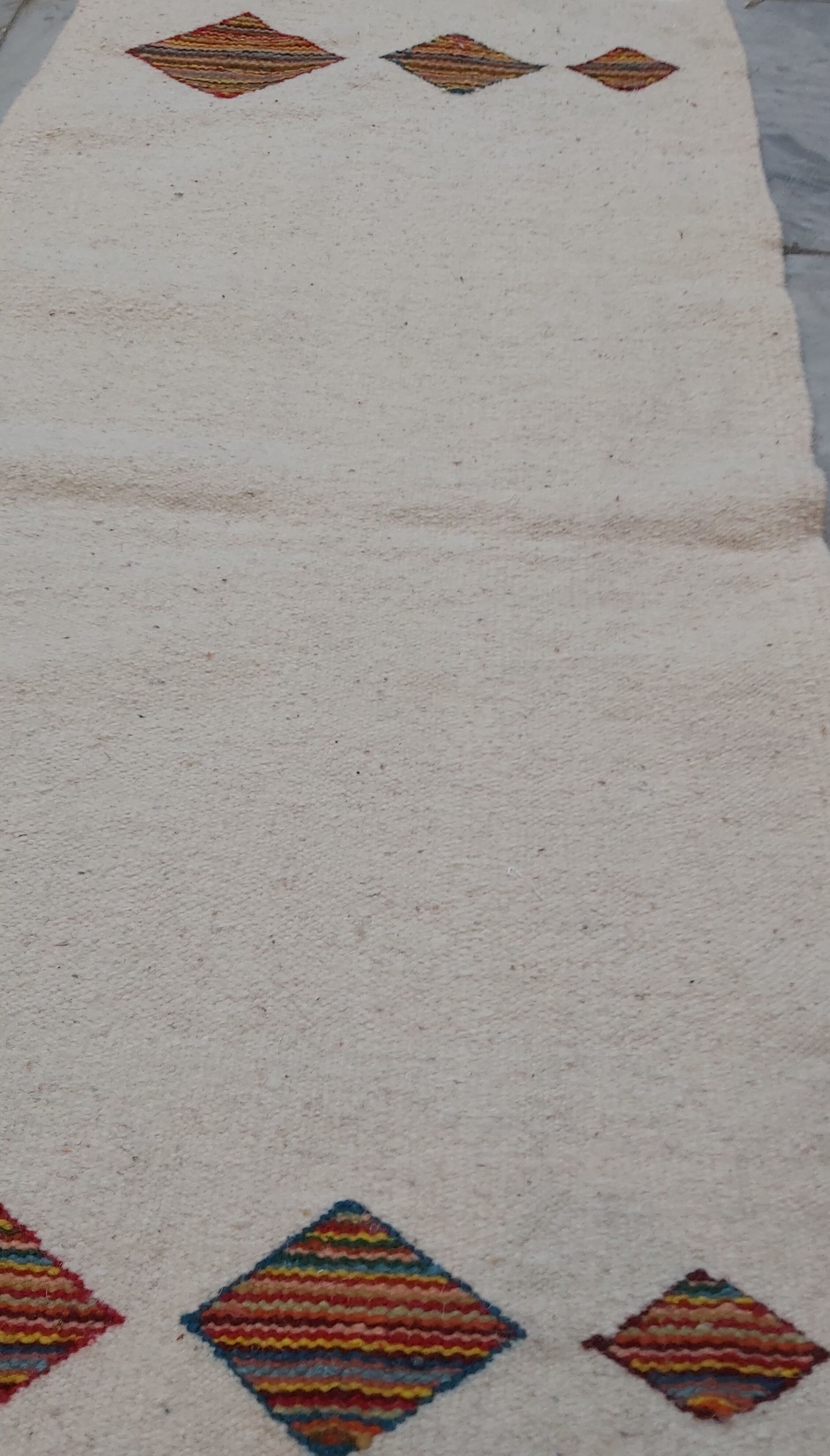 Traditional Berber beige carpet 120x59cm
