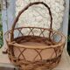 Panier vintage en bois et rotin