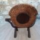 Wood and wicker "dog" armchair