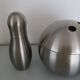 Brushed stainless steel ice bucket and shaker, 1970