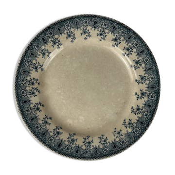 Low fruit bowl in blue iron earth, Jules Etienne, Paris, 19th century.
