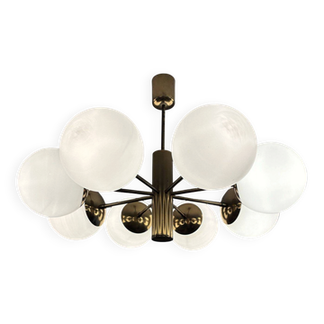 Kaiser Leuchten atomic sputnik pendant lamp, brass, 1960s