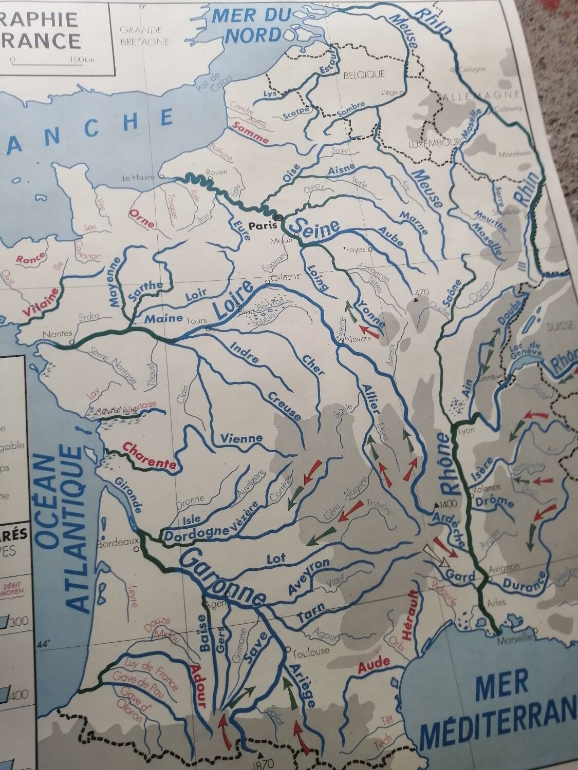 Carte scolaire vintage mdi FRANCE Méditerranée