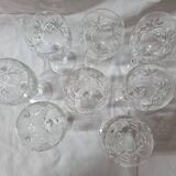 8 Bohemian crystal stemmed glasses