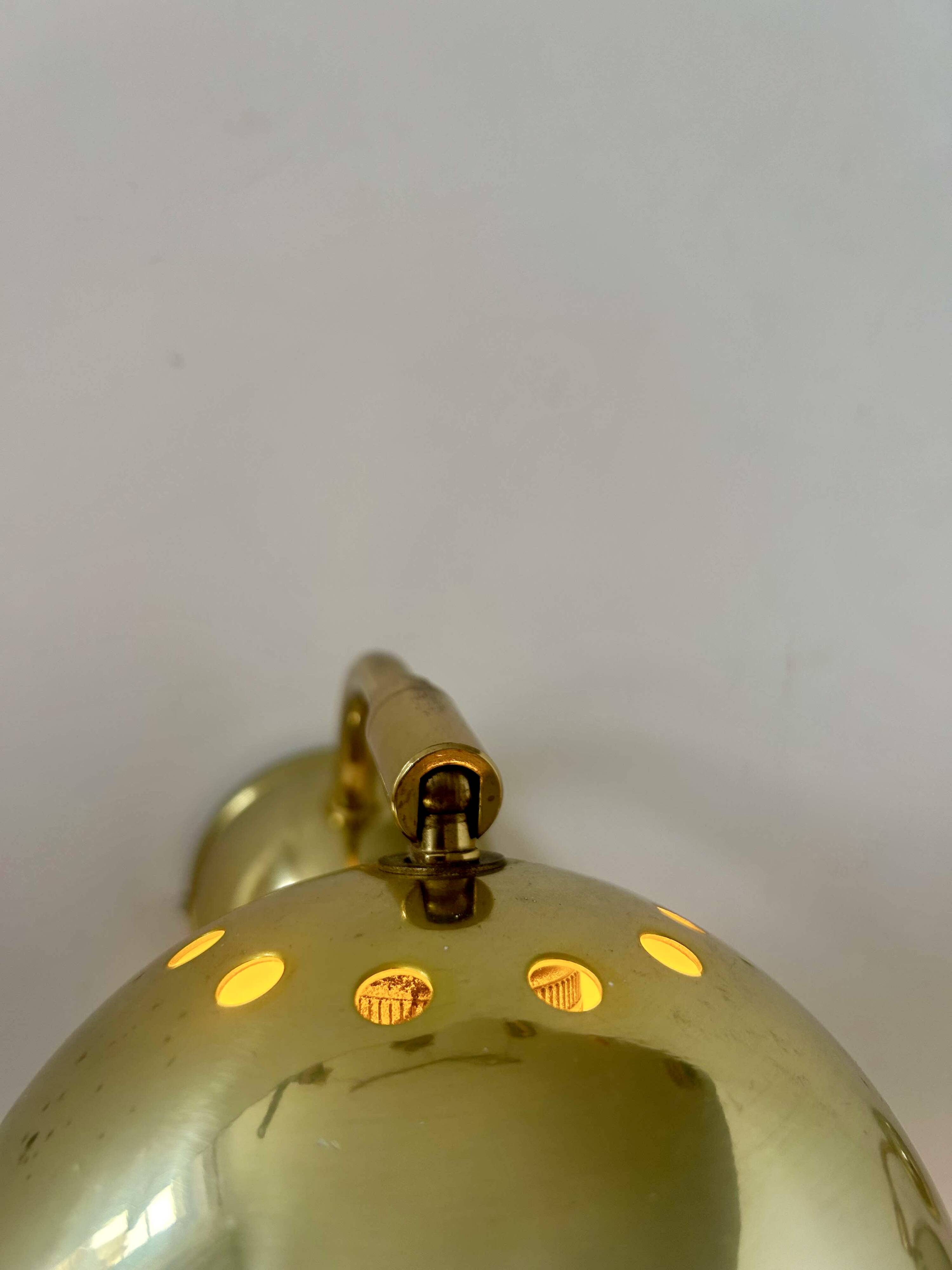 Pair of vintage adjustable wall lights, brass, Sweden 1970