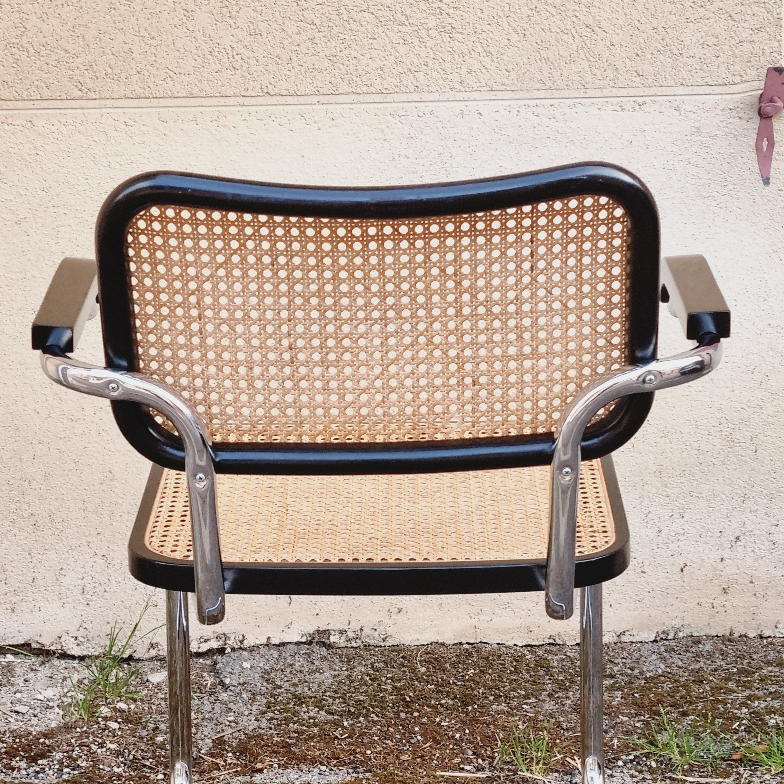 Armchair Cesca B64 black and wicker