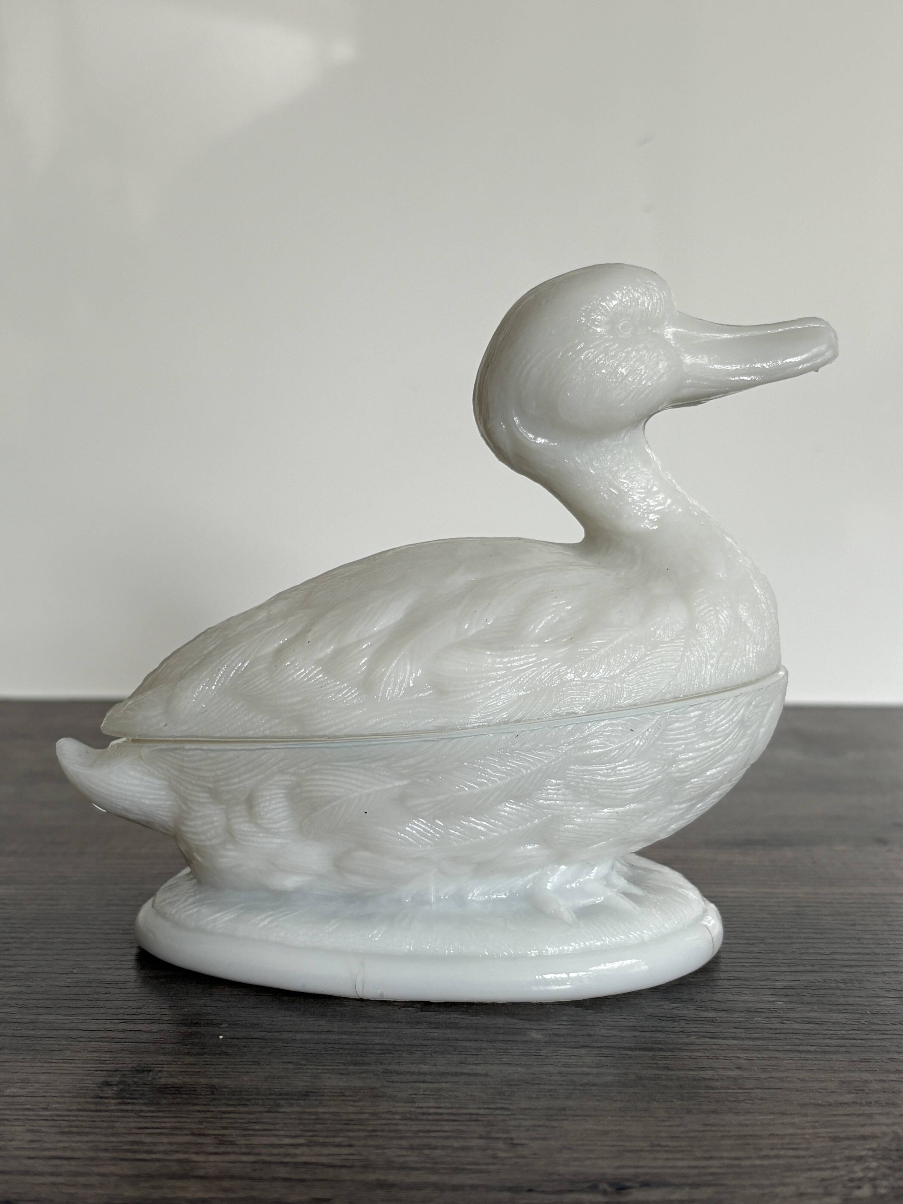 Antique white opaline candy box