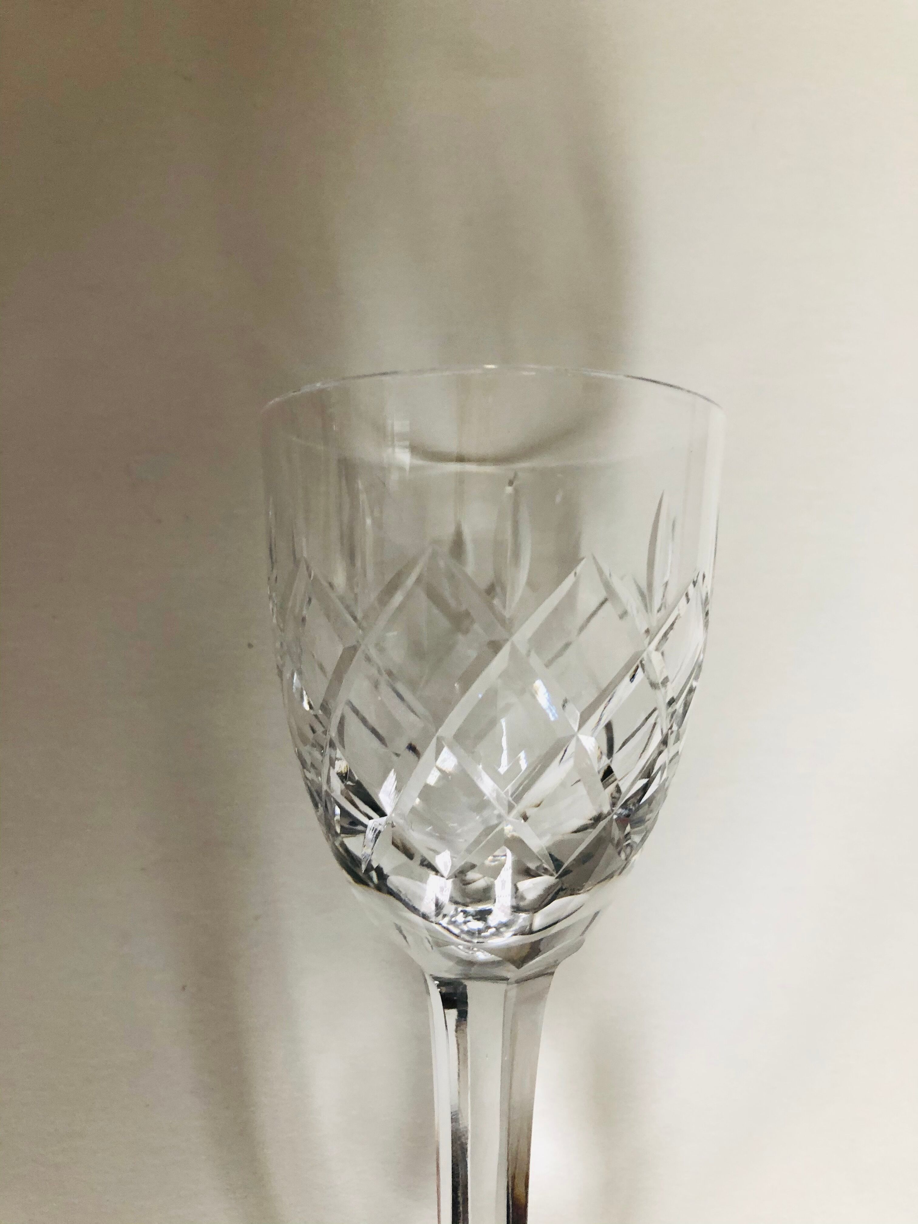 Set of six crystal port glasses from Lorraine