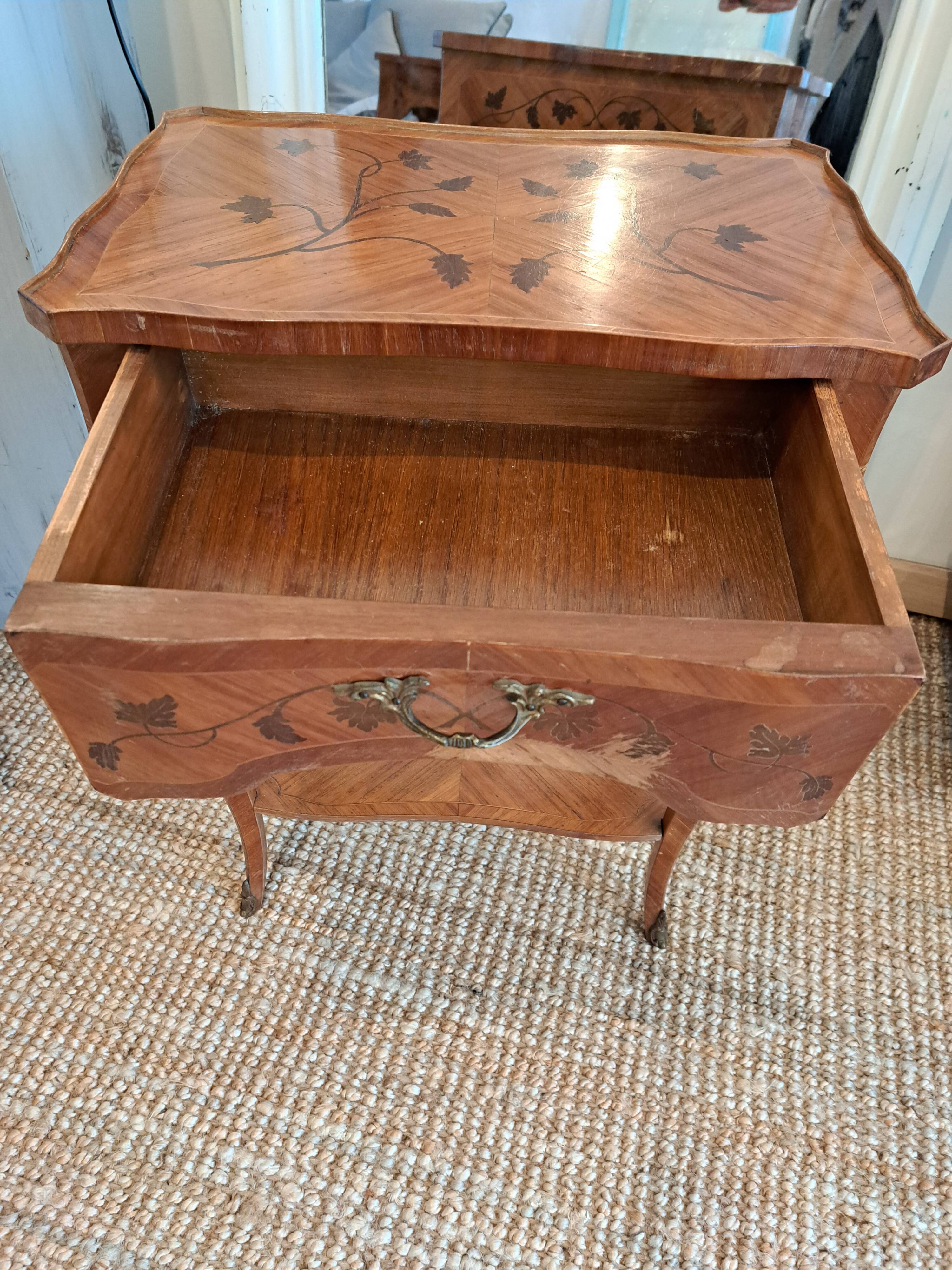 Pair of marquetry tables