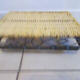 Wicker and iron serving tray