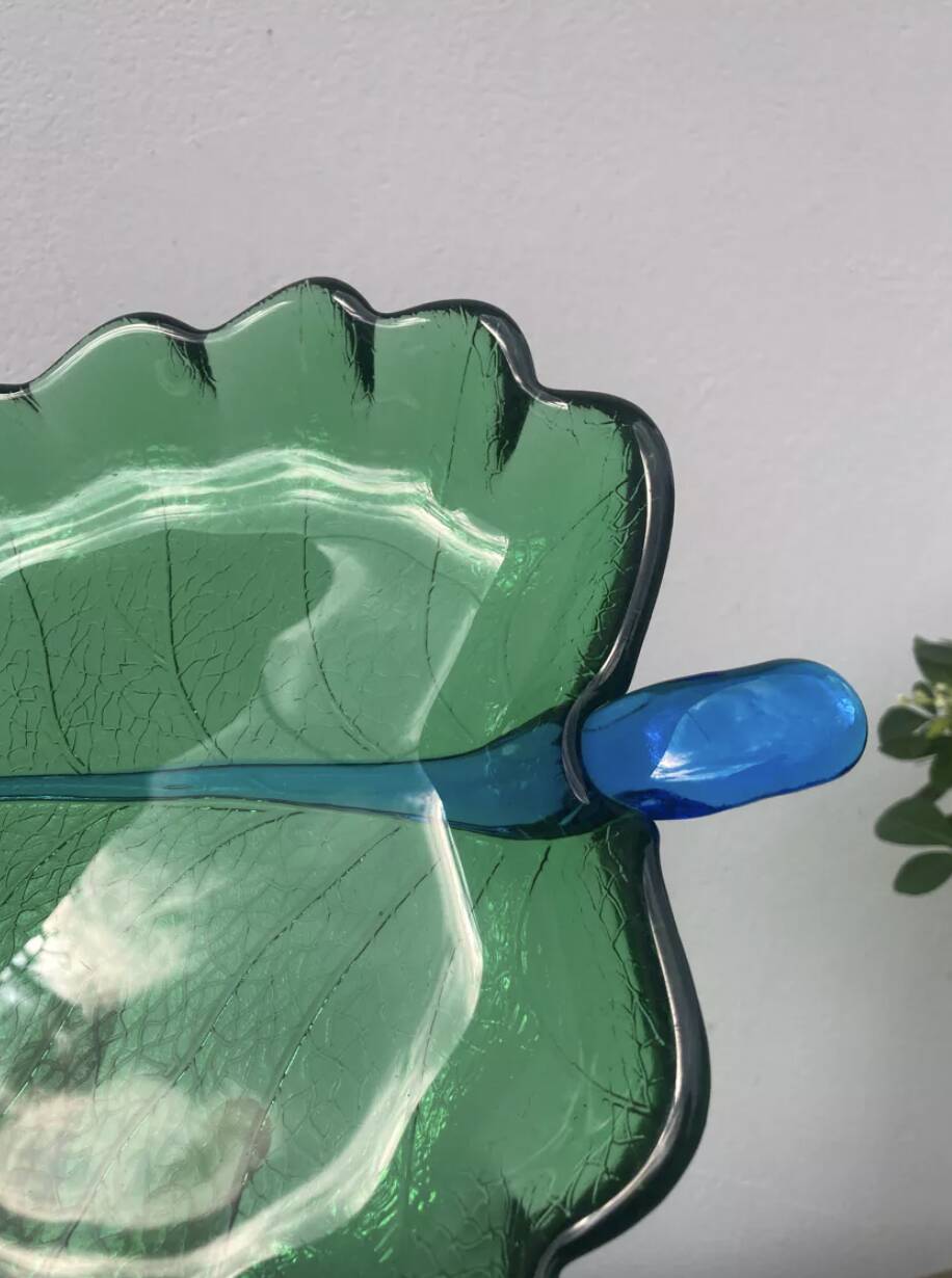 Murano leaf glass pocket tray