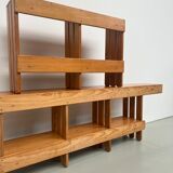 Pair of modernist pine wall shelves, circa 1970