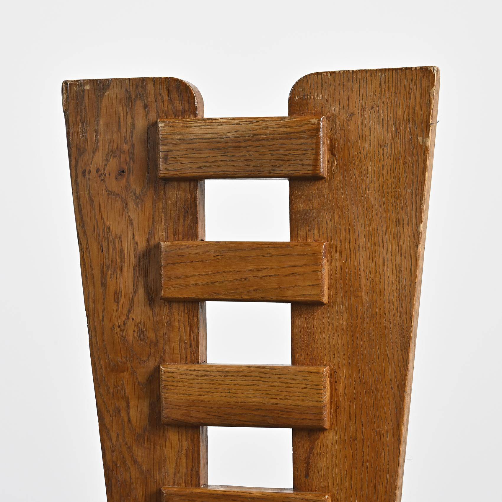 Set of six oak chairs by Henry Jacques Le Même, France circa 1940
