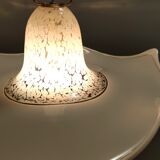 Postmodern white murano glass pendant marked la murrina, italy 1980s