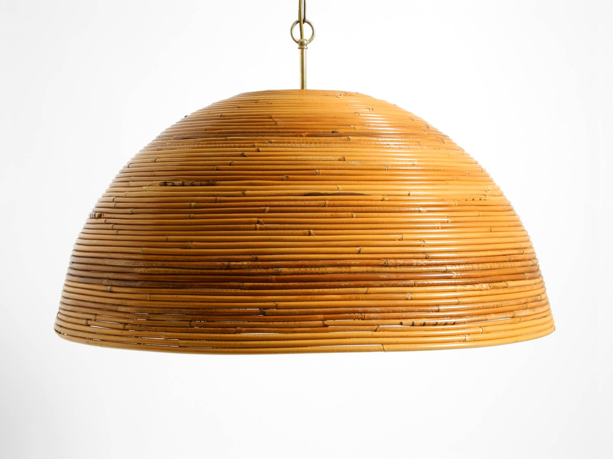 Italian 1970s bamboo ceiling pendant lamp | Ø 72 cm | Vivai del Sud
