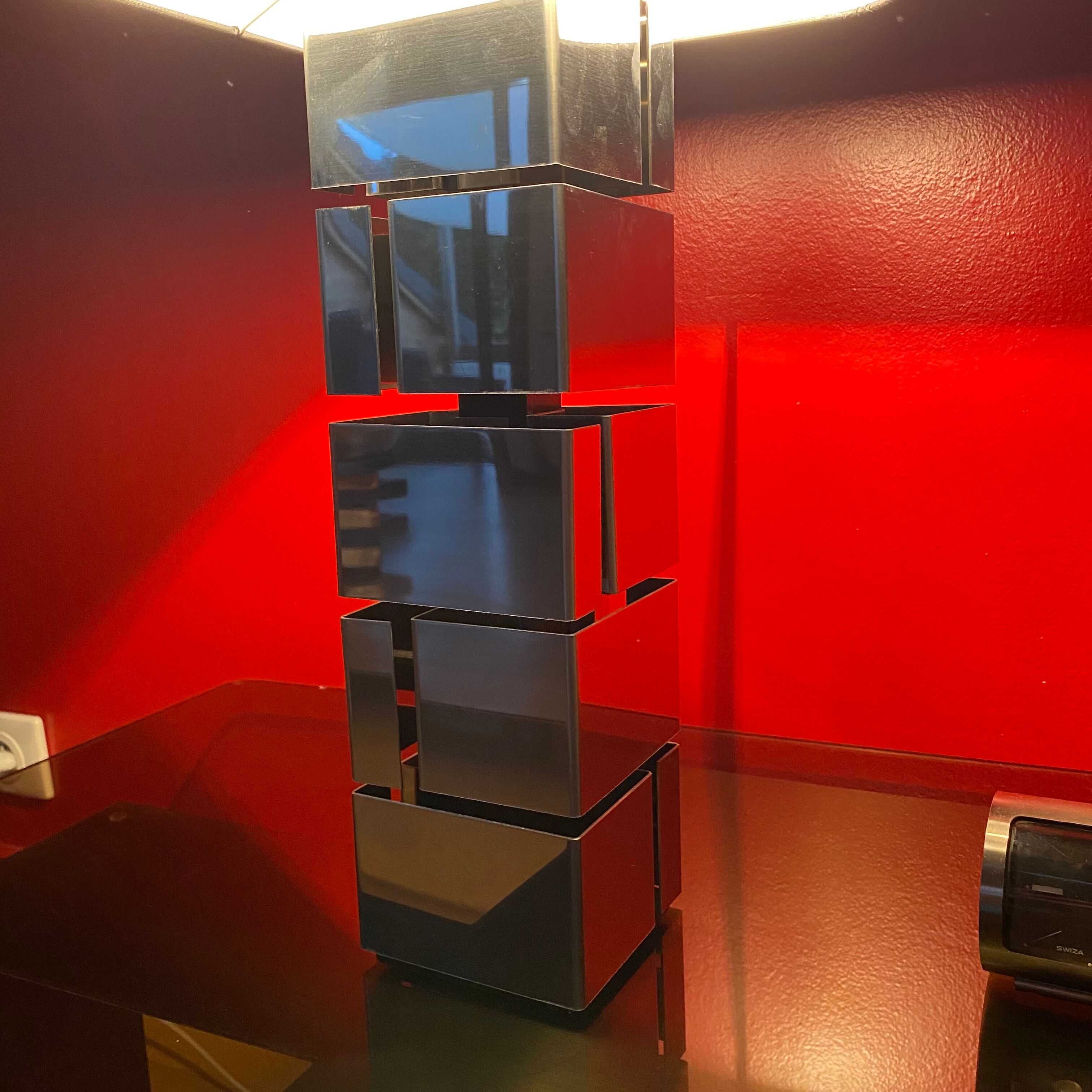 Pair of "Building" lamps by Curtis Jeré. 1970