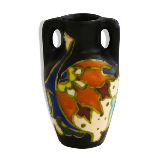 Vase amphore à émaux mats de Gouda 1930'