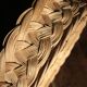 Panier corbeille ronde osier tressage vintage