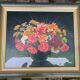 Old painting on canvas with Frey green and gold frame 58x51cm