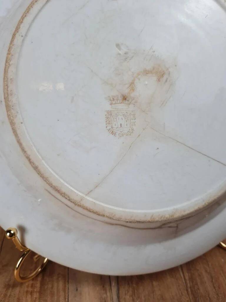 Antique Gien deep plate – floral pattern
