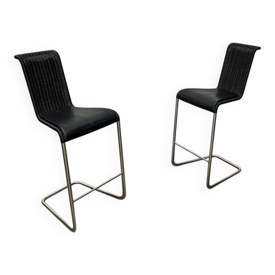 Tabourets de bar cantilever allemands vintage B30 avec coussins en cuir de Tecta et Jean Prouvé, lot de 2
