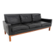 Scandinavian 3-seater leather sofa, Ulferts, Sweden, 1960