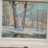 Winter landscape painting