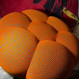 Bubble 3D orange pouf by Roche Bobois