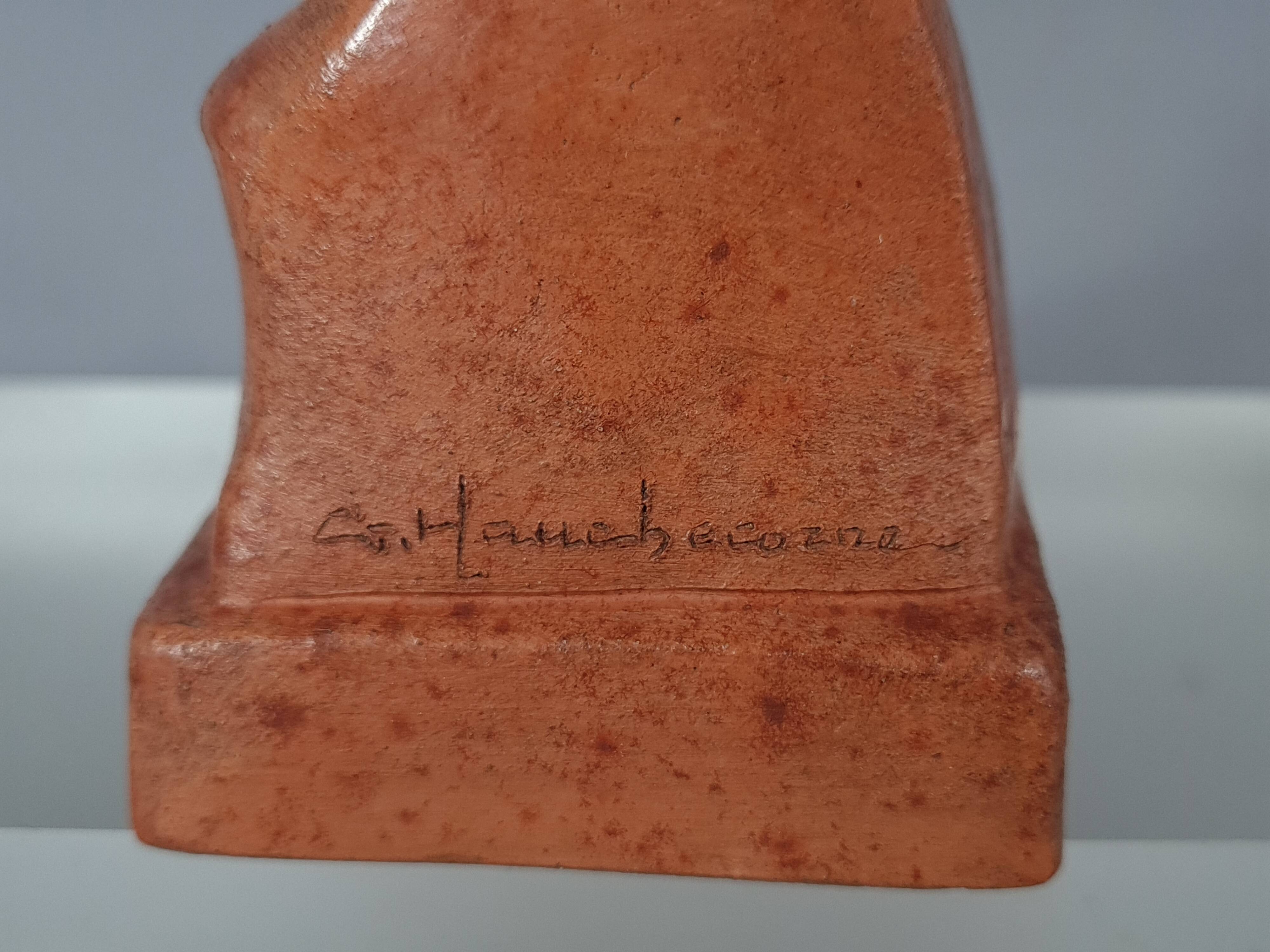 Gaston Hauchecorne bust of young woman terracotta artist's proof dated 1942 Signed 085