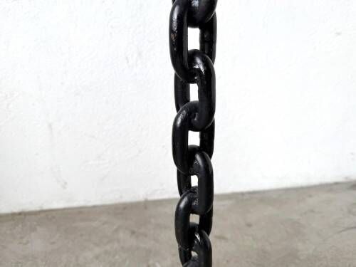 Large wrought iron floor candlestick, folk art, around 1900